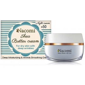 Nacomi Shea Butter 50+ öökreem näole 50 ml