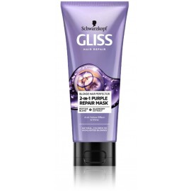 Schwarzkopf Gliss Blonde Hair Perfector 2-in-1 Purple Repair Mask taastav mask heledatele juustele