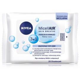 NIVEA 3in1 Care Micellar Skin Breathe näopuhastuslapid