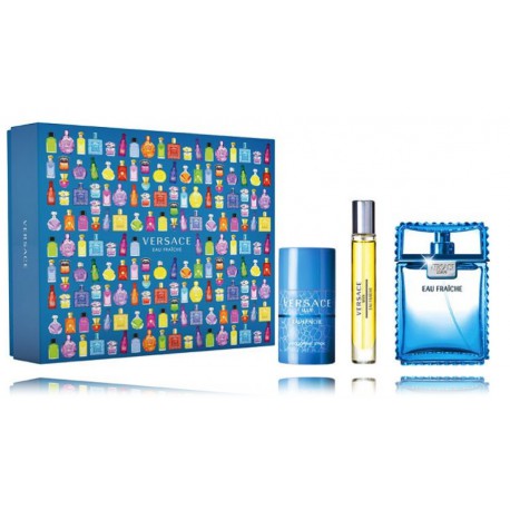 Versace Man Eau Fraiche komplekt meestele (100 ml EDT + 10 ml EDT + 75 ml pulkdeodorant)