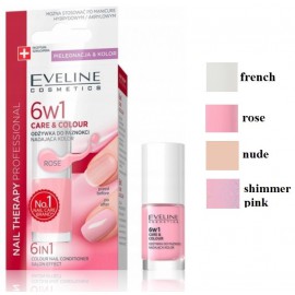 Eveline Nail Therapy Care&Colour 6in1 укрепляющее средство для ногтей с оттенком