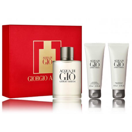 Giorgio Armani Acqua di Gio набор для мужчин (100 мл. EDT + 75 мл. бальзам после бритья + 75 мл. Гель для душа)