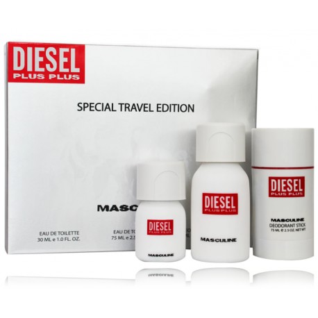 Diesel Plus Plus Masculine набор для мужчин (75 мл. EDT + 30 мл. EDT + 75 мл. дезодорант-карандаш)