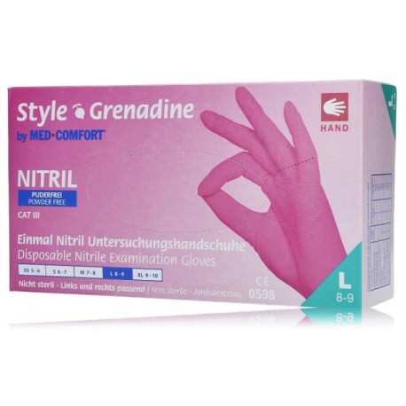 Med-Comfort Nitril Gloves Style Pink розовые одноразовые нитриловые перчатки 100 шт.