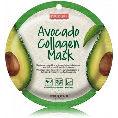 Purederm Avocado Collagen Mask тканевая маска для лица