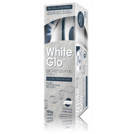 White Glo Bio Enzyme Enamel Stain Removal (зубная паста с экстрактом фруктовых ферментов (115мл) + зубная щетка)