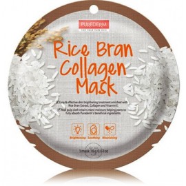 Purederm Rice Bran Collagen Mask тканевая маска для лица