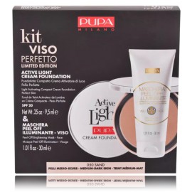 Pupa Total Perfetto Limited Edition komplekt (Active Light kompaktpuuder SPF20 9,5ml + Maschera Peel-Off Brightening mask 30ml)