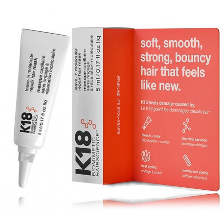 K18 Biomimetic Hairscience Professional Molecular Repair Hair Mask несмываемая восстанавливающая маска для волос