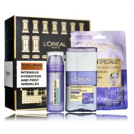 L'oreal Hyaluron Specialist Intensive Hydration набор (средство для снятия макияжа + тканевая маска + гель для лица)