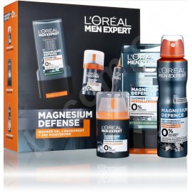 Loreal Men Expert Magnesium Defence komplekt meestele (dušigeel 300 ml. + spreideodorant 150 ml. + näokreem 50 ml.)