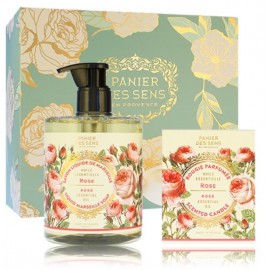 Panier Des Sens Rejuvenating Rose komplekt (500 ml. vedelseep + 180 g. lõhnaküünal)