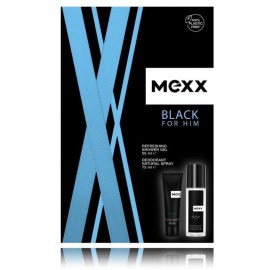 Mexx Black For Him komplekt meestele (50 ml. dušigeel + 75 ml. deodorant)