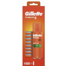 Gillette Fusion5 skutimosi набор для мужчин (8 бритвенные насадки + гель для бритья 200 мл.)