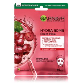 Garnier Skin Naturals Hydra Bomb Super Hydrating + Smoothing + Replumping тканевая маска для возрастной кожи лица