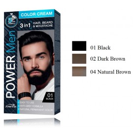 Joanna Power Men Color Cream 3in1 pea-, habeme- ja vuntsivärv meestele