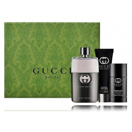 Gucci Guilty Pour Homme набор для мужчин (50 мл EDT + 75 г дезодорант-карандаш + 50 мл гель для душа)