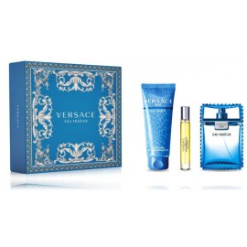 Versace Man Eau Fraiche набор для мужчин (100 мл EDT + 10 мл EDT + 150 мл  гель  для душа)