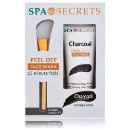 Xpel Spa Secrets Peel Off Face Mask Charcoal näokomplekt (100 ml. mask + silikoonpintsel)