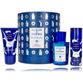 Acqua di Parma Blu Mediterraneo Mirto Di Panarea komplekt naistele ja meestele (75 ml. EDT + 40 ml. dušigeel + 50 ml. kehakreem)