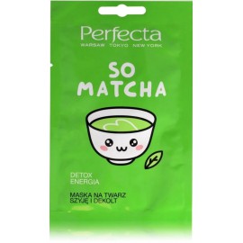 Perfecta So Matcha detoksifitseeriv ja energiat andev mask näole, kaelale ja dekolteepiirkonnale