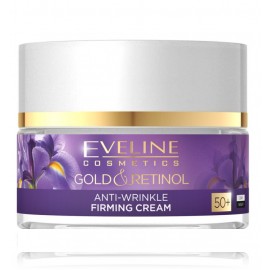 Eveline Gold & Retinol Antri-Wrinkle Firming Cream 50+ stangrinantis veido kremas nuo raukšlių