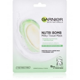 Garnier SkinActive Nutri Bomb Almond & Hyaluronic Acid Tissue Mask drėkinamoji lakštinė veido kaukė