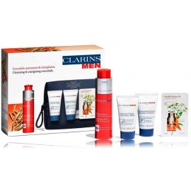 Clarins Men komplekt meestele (30 ml. näopesu + 30 ml. šampoon/dušigeel + 50 m. geel + 0,9 ml. seerum + kosmeetika)