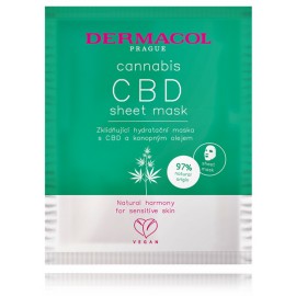 Dermacol Cannabis Sheet Mask lakštinė kaukė veidui su kanapių aliejumi