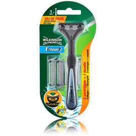 Wilkinson Sword Xtreme3 ​​Hybrid skustuvas + 5 vnt. skustuvo galvutės