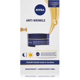 Nivea Anti-Wrinkle Revitalizing 55+ rinkinys nuo raukšlių (dieninis kremas 50 ml. + naktinis kremas 50 ml.)