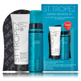 St. Tropez Self Tan Award Winning komplekt (200 ml isepruunistavat vahuga + 200 ml kreem + 1 paar kindaid)