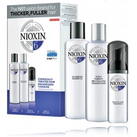 Nioxin System 6 komplekt juuste väljalangemise vastu normaalsetele ja kahjustatud juustele (150 ml šampoon + 150 ml palsam + 40 ml erihooldus)