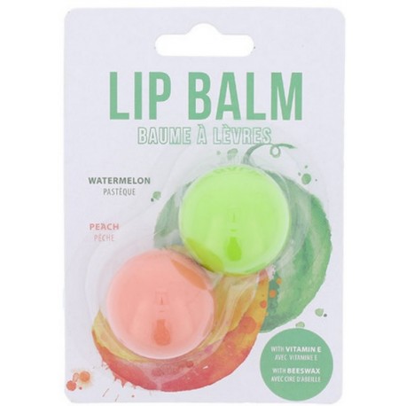 2K Duo Lip Balm arbuusi ja virsiku huulepalsamite komplekt (2 x 2,8 g)