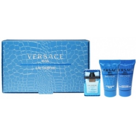 Versace Man Eau Fraiche minitoodete komplekt meestele (5 ml EDT + 25 ml dušigeel + 25 ml habemeajamisjärgne palsam)