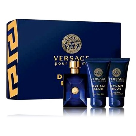 Versace Dylan Blue Pour Homme komplekt meestele (50 ml EDT + 50 ml dušigeel + 50 ml habemeajamisjärgne palsam)