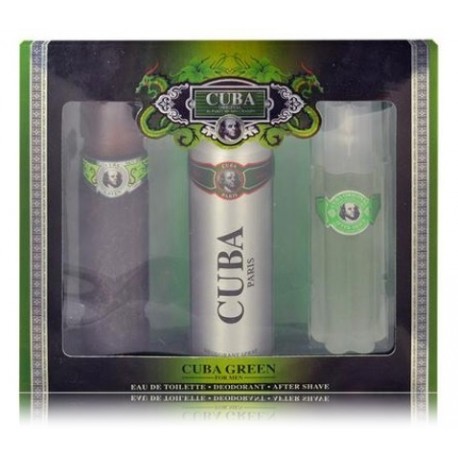 Cuba Green набор для мужчин (100 мл. EDT + 100 мл. вода после бритья + 200 мл. дезодорант)
