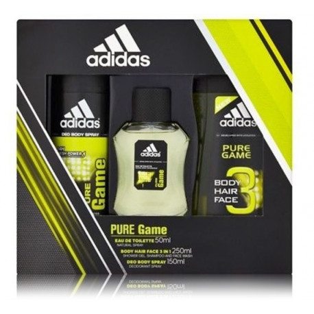 Adidas Pure Game набор для мужчин (50 мл. EDT + 150 мл. дезодорант + 250 мл. Гель для душа)